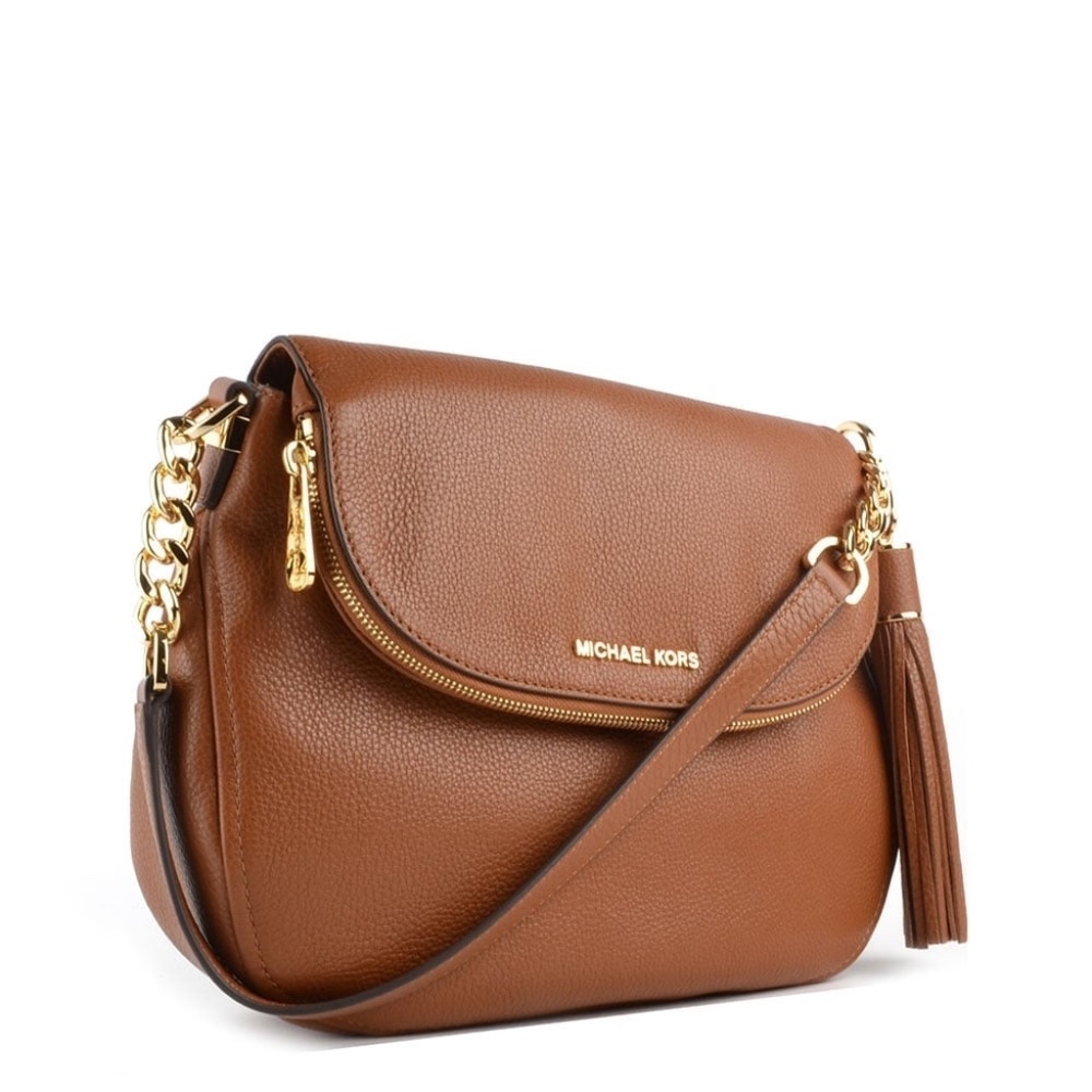 MICHAEL KORS Bedford Tan Tassel Crossbody Purse